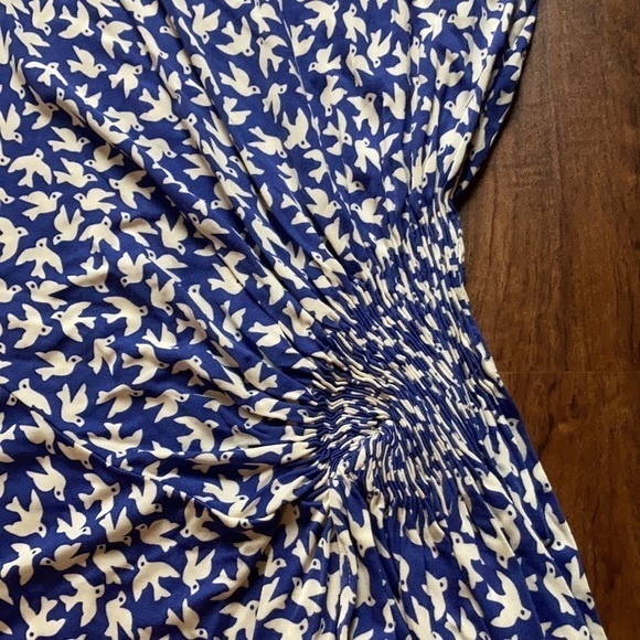 Anthropologie Brand Leifnotes bird blue white dress size small - Picture 5 of 9